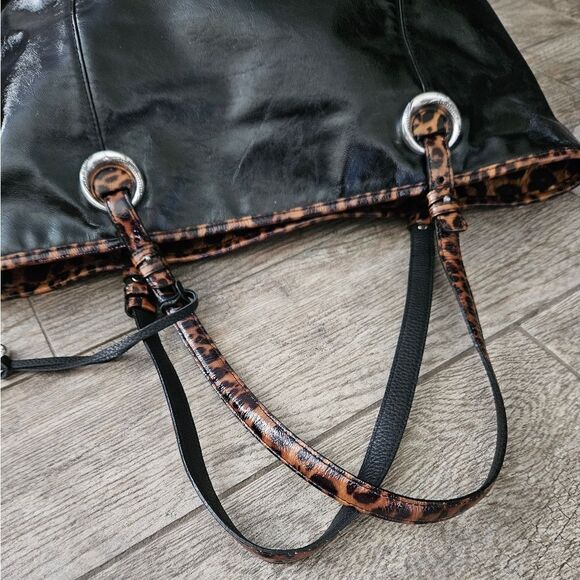 Brighton Patent Leather Leopard Print Tote Bag - Picture 10 of 16
